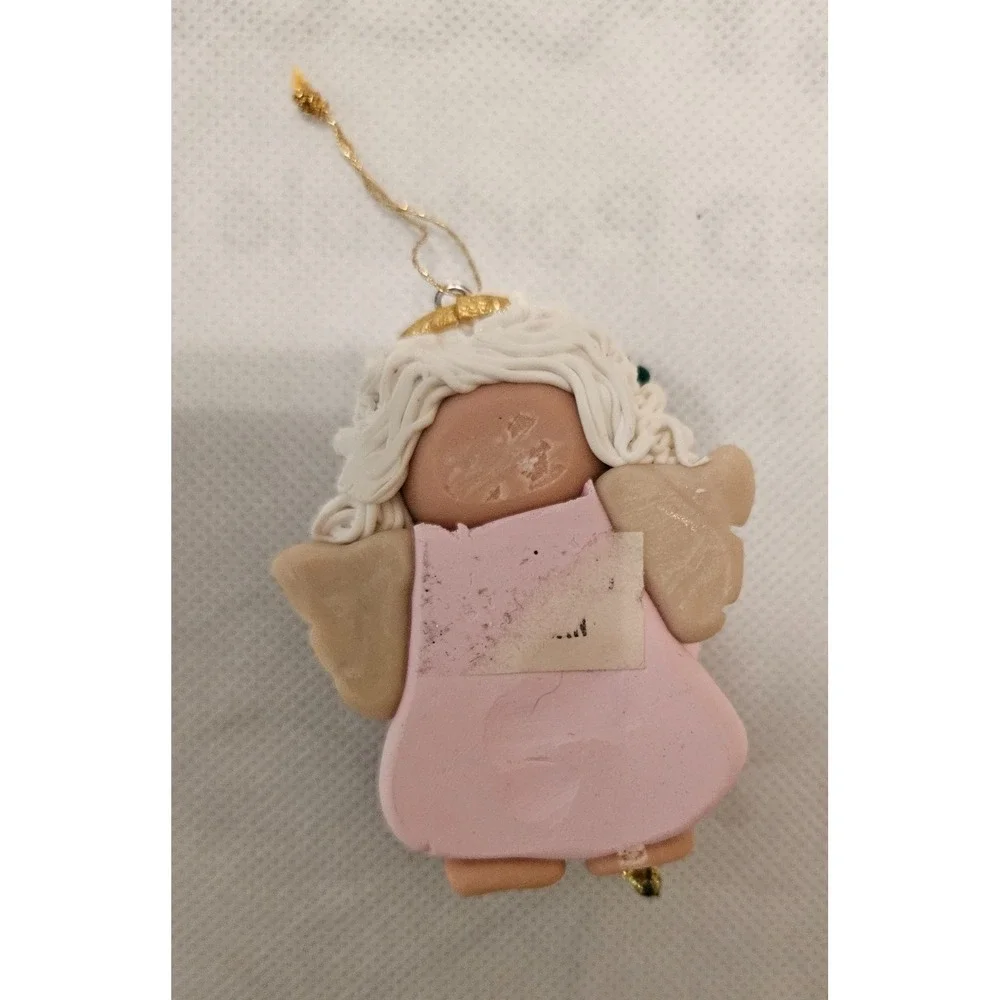1993 Angel Ornament Playing Harp Christmas Holiday Decor Figurine‎
